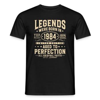 Legenden wurden 1984 geboren - Männer T-Shirt - Schwarz - Vorne - AI Model Male 178 light (178cm)
