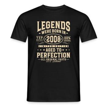 Legenden wurden 2008 geboren - Männer T-Shirt - Schwarz - Vorne - AI Model Male 178 light (178cm)