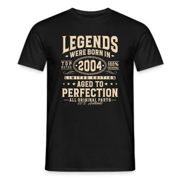 Legends were born in 2004 - Men's T-Shirt - black - Front - AI Model Male 178 light (178cm)