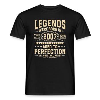 Legenden wurden 2007 geboren - Männer T-Shirt - Schwarz - Vorne - AI Model Male 178 light (178cm)