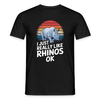 Nashorn Rhinozeros - Männer T-Shirt - Schwarz - Vorne - AI Model Male 178 light (178cm)
