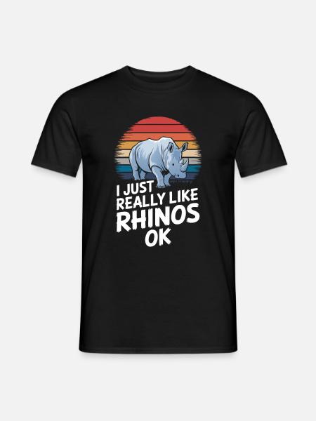 Nashorn Rhinozeros - Männer T-Shirt - Schwarz