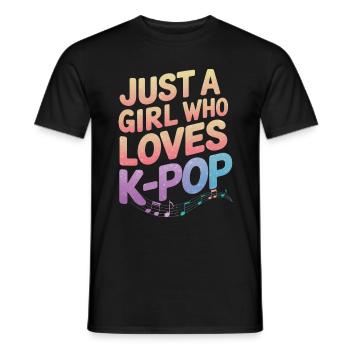 K-Pop Music Korean Pop - Men's T-Shirt - black - Front - AI Model Male 178 light (178cm)