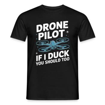 Dronen Pilot Quadrocopter Drone - Männer T-Shirt - Schwarz - Vorne - AI Model Male 178 light (178cm)