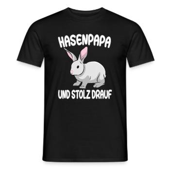 Hasenpapa und stolz drauf - Kaninchen Hase - Männer T-Shirt - Schwarz - Vorne - AI Model Male 178 light (178cm)