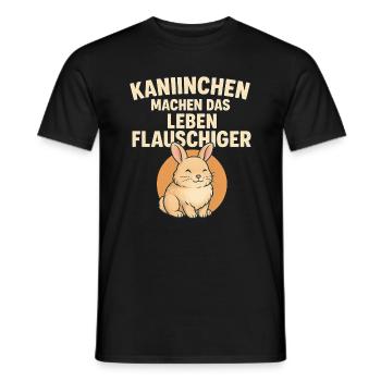Kaninchen machen das Leben Flauschiger - Männer T-Shirt - Schwarz - Vorne - AI Model Male 178 light (178cm)