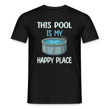 This Pool is my Happy Place - Pool Swimming - Men's T-Shirt - black - Front - AI Model Male 178 light (178cm)