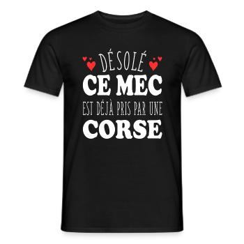 Mec Avec Corse Cadeau Couple Saint Valentin - T-shirt homme - noir - Devant - AI Model Male 178 light (178cm)