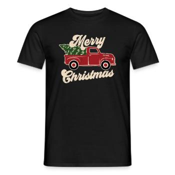 Christmas Groovy Xmas Tree Truck - Merry Christmas - Männer T-Shirt - Schwarz - Vorne - AI Model Male 178 light (178cm)
