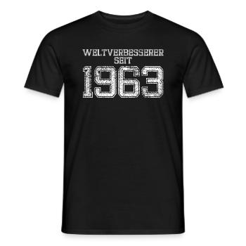 Weltverbesserer seit 1963 Geburtstag Spruch - Männer T-Shirt - Schwarz - Vorne - AI Model Male 178 light (178cm)
