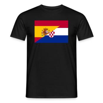 Spain Croatia Flag - Men's T-Shirt - black - Front - AI Model Male 178 light (178cm)