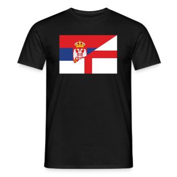 Flag of Serbia England - Men's T-Shirt - black - Front - AI Model Male 178 light (178cm)