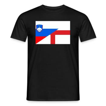 Flag of Serbia England - Men's T-Shirt - black - Front - AI Model Male 178 light (178cm)