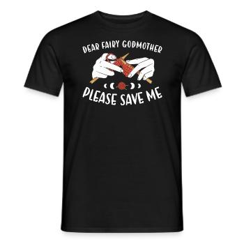 Chère fée marraine s’il te plaît sauve-moi tricot - T-shirt homme - noir - Devant - AI Model Male 178 light (178cm)