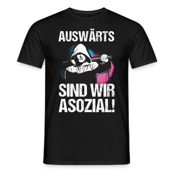 Fußball Auswärts Fans Support Geschenk - Männer T-Shirt - Schwarz - Vorne - AI Model Male 178 light (178cm)