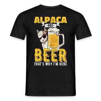 Alpaca Beer Alpacas Alcohol Gift - Men's T-Shirt - black - Front - AI Model Male 178 light (178cm)