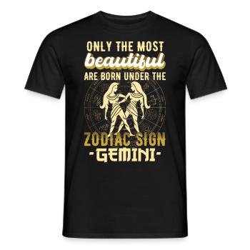 Zodiac Sign Gemini Gemini Cadeau - T-shirt homme - noir - Devant - AI Model Male 178 light (178cm)