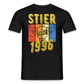 Stier 1996 Geburtstag Sternzeichen Geschenkidee - Männer T-Shirt - Schwarz - Vorne - AI Model Male 178 light (178cm)