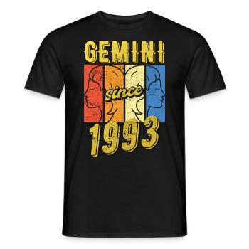 Gemini Sternzeichen 1993 Geschenk - Männer T-Shirt - Schwarz - Vorne - AI Model Male 178 light (178cm)