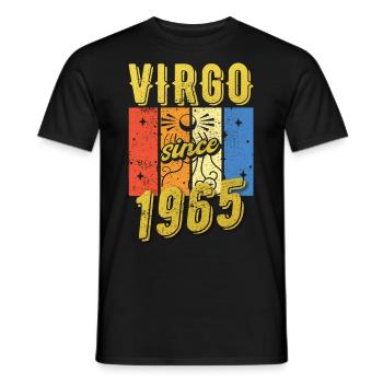 Vierge 1965 Cadeau d’anniversaire du zodiaque - T-shirt homme - noir - Devant - AI Model Male 178 light (178cm)