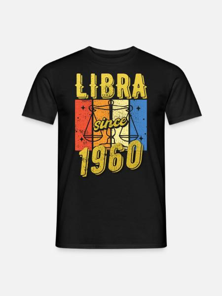 Libra 1960 Zodiac Birthday Gift - Men's T-Shirt - black