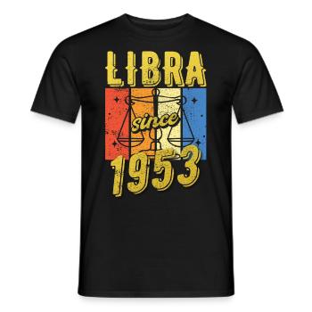 Balance 1953 Zodiac Cadeau d’anniversaire - T-shirt homme - noir - Devant - AI Model Male 178 light (178cm)