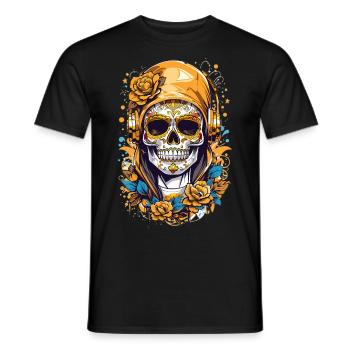 Crâne de sucre doré - T-shirt homme - noir - Devant - AI Model Male 178 light (178cm)