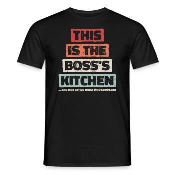 Kitchen, Funny Gift Idea for Christmas & Birthdays - Men's T-Shirt - black - Front - AI Model Male 178 light (178cm)