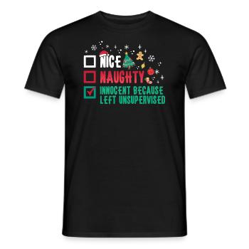 Christmas Humor Funny Funny Xmas Saying - Men's T-Shirt - black - Front - AI Model Male 178 light (178cm)