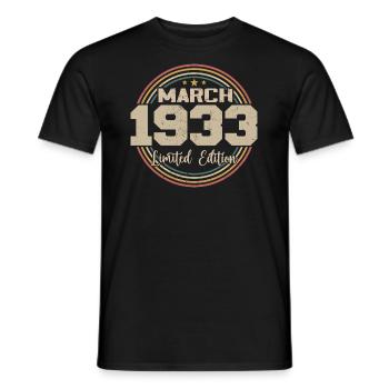Génial Depuis Mars 1933 Anniversaire 1933 Cadeau - T-shirt homme - noir - Devant - AI Model Male 178 light (178cm)