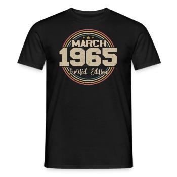 Awesome Since March 1965 Birthday 1965 Gift - Men's T-Shirt - black - Front - AI Model Male 178 light (178cm)
