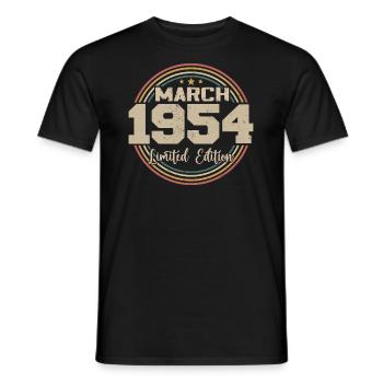 Awesome seit März 1954 Geburtstag 1954 Geschenk - Männer T-Shirt - Schwarz - Vorne - AI Model Male 178 light (178cm)