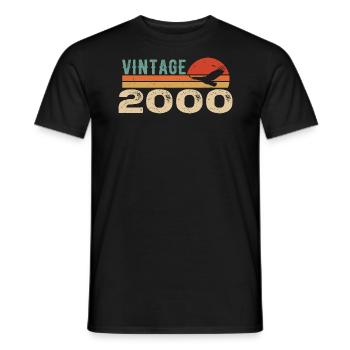 Vintage 2000 Cadeau D'anniversaire 2000 Retro 2000 - T-shirt homme - noir - Devant - AI Model Male 178 light (178cm)