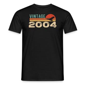 Vintage 2004 Retro 2004 Birthday Gift - Men's T-Shirt - black - Front - AI Model Male 178 light (178cm)