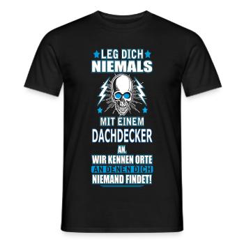 DACHDECKER - Männer T-Shirt - Schwarz - Vorne - AI Model Male 178 light (178cm)