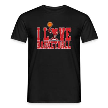 Ich liebe Basketball Ich liebe Basketball - Männer T-Shirt - Schwarz - Vorne - AI Model Male 178 light (178cm)