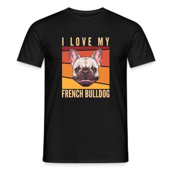 French Bulldog, ich liebe meine French Bulldog - Männer T-Shirt - Schwarz - Vorne - AI Model Male 178 light (178cm)