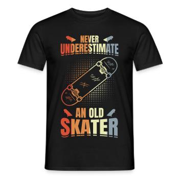 Never underestimate an old skater - Men's T-Shirt - black - Front - AI Model Male 178 light (178cm)