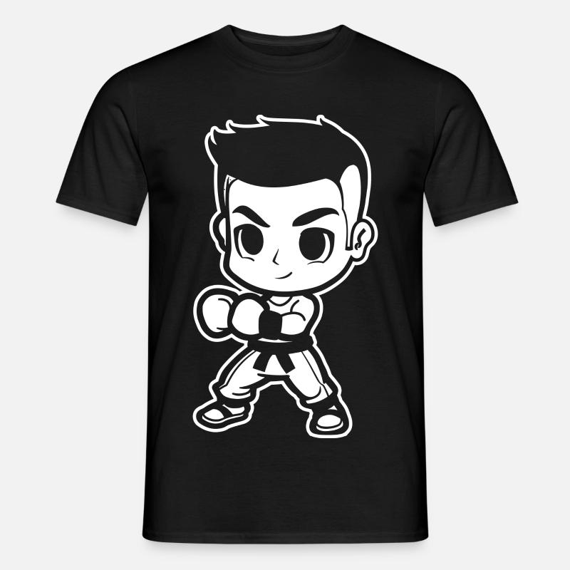 Cartoon Kickboxer - Männer T-Shirt - Schwarz