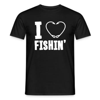 I Love Fishing - Men's T-Shirt - black - Front - AI Model Male 178 light (178cm)