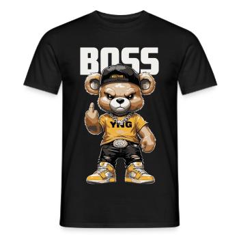 BAAS Bear - Streetwear Teddy Beer Design - T-shirt homme - noir - Devant - AI Model Male 178 light (178cm)