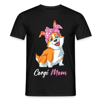 Corgi Mama – Süße Hundeliebhaberin Vibes Muttertagsgeschenk - Männer T-Shirt - Schwarz - Vorne - AI Model Male 178 light (178cm)