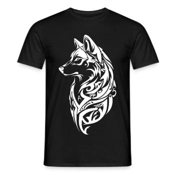 Nordic Wolf Tribal Tattoo - Men's T-Shirt - black - Front - AI Model Male 178 light (178cm)