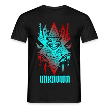 UNKNOWN Cyber Sigilism Tattoo - Y2K Futurist Triba - Men's T-Shirt - black - Front - AI Model Male 178 light (178cm)