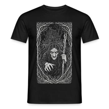 Baba Yaga Dunkle Slawische Hexenkunst - Männer T-Shirt - Schwarz - Vorne - AI Model Male 178 light (178cm)
