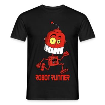 Roter Laufroboter - Männer T-Shirt - Schwarz - Vorne - AI Model Male 178 light (178cm)