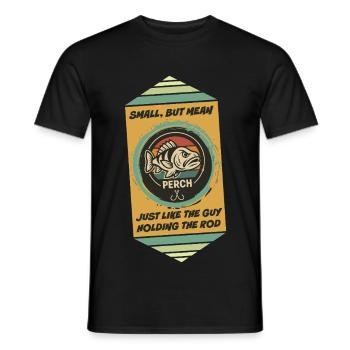Klein, aber temperamentvoll: Angler - Männer T-Shirt - Schwarz - Vorne - AI Model Male 178 light (178cm)
