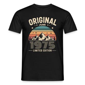 juin 1975 – Légende des sommets et montagnes - T-shirt homme - noir - Devant - AI Model Male 178 light (178cm)