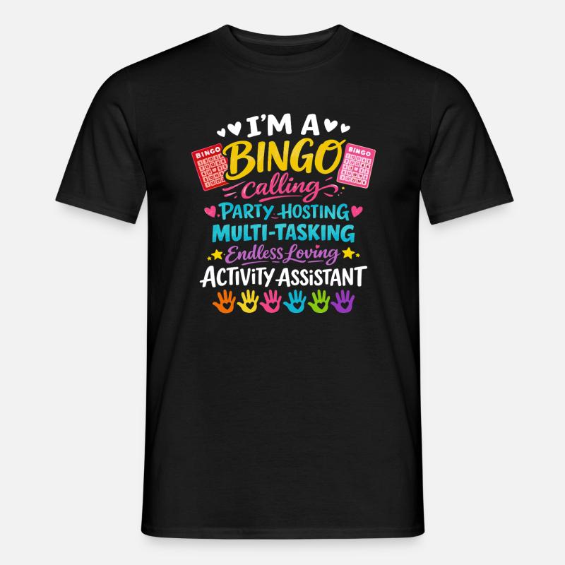 Animation Assistant Bingo Activities Gift - Men's T-Shirt - black
