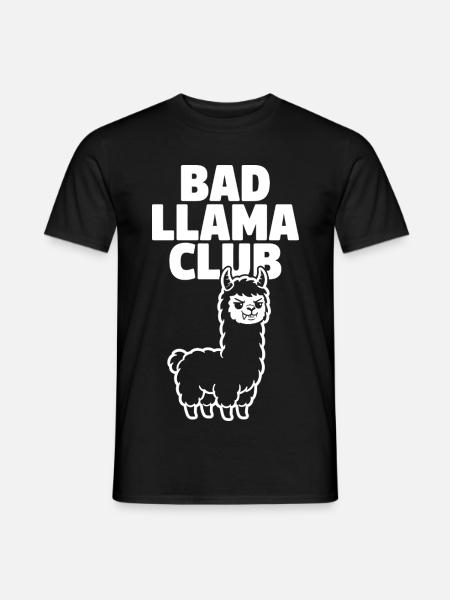 Bad Llama Club – Freches Lama - Männer T-Shirt - Schwarz